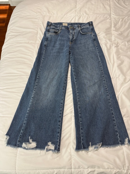 Pilcro Denim - Anthropologie Pilcro Ella Wide Leg Distressed Blue Women’s Jeans